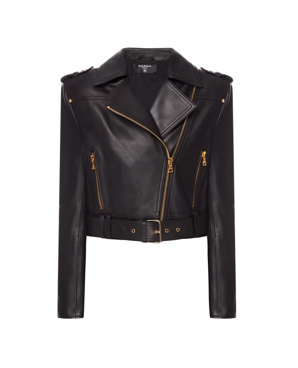 Кожаная косуха Balmain YF1TD055LB24, черный цвет • Купить в интернет-магазине Kameron