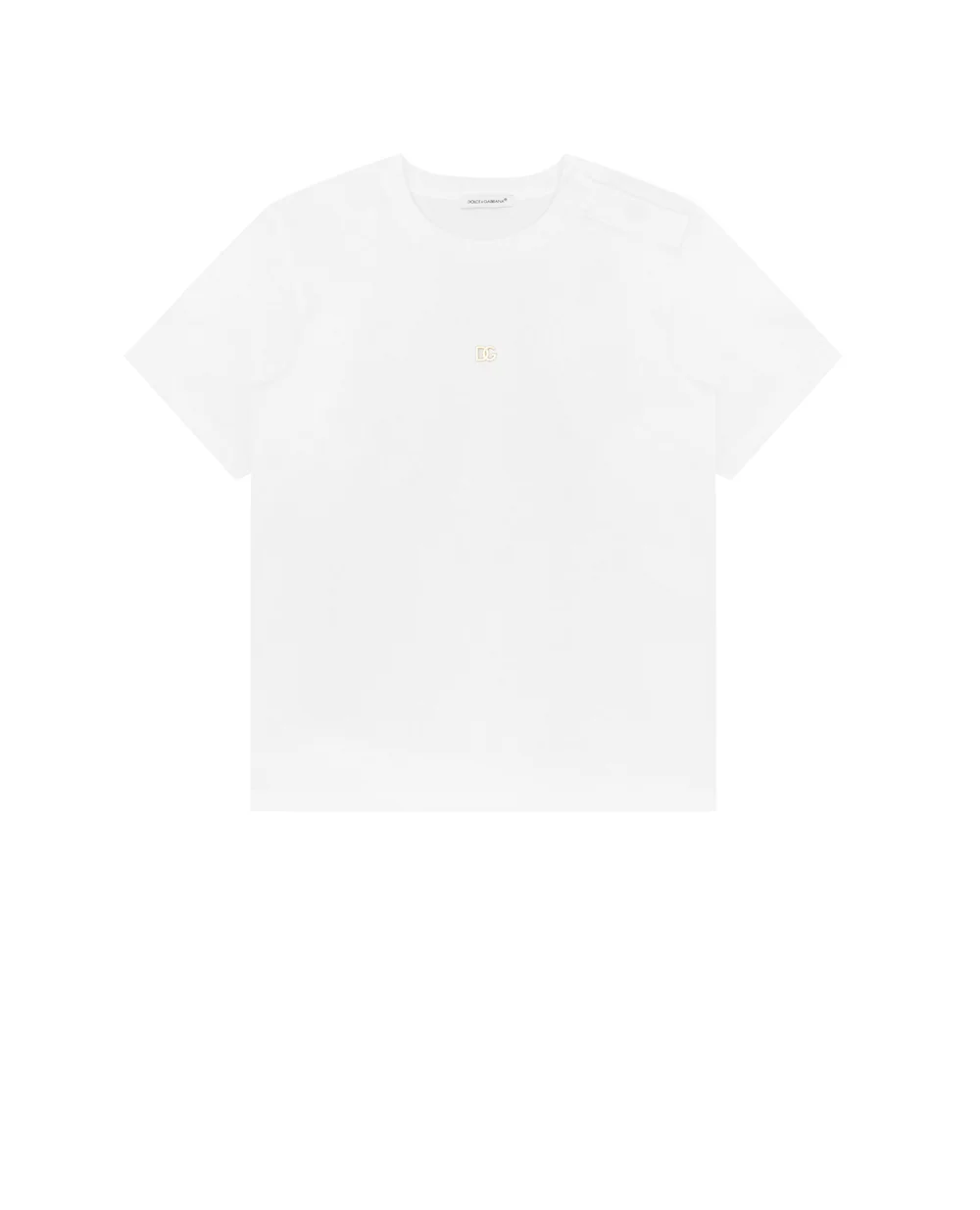 Детская футболка Dolce&Gabbana Kids L2JTGM-G7YPF, белый цвет • Купить в интернет-магазине Kameron