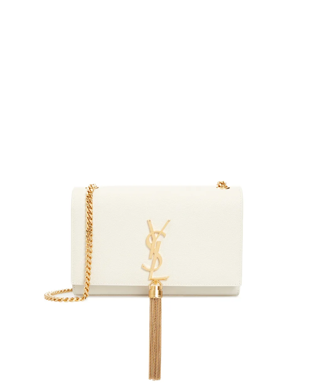 Кожаная сумка Kate Small Saint Laurent 474366-BOW0J-, белый цвет • Купить в интернет-магазине Kameron