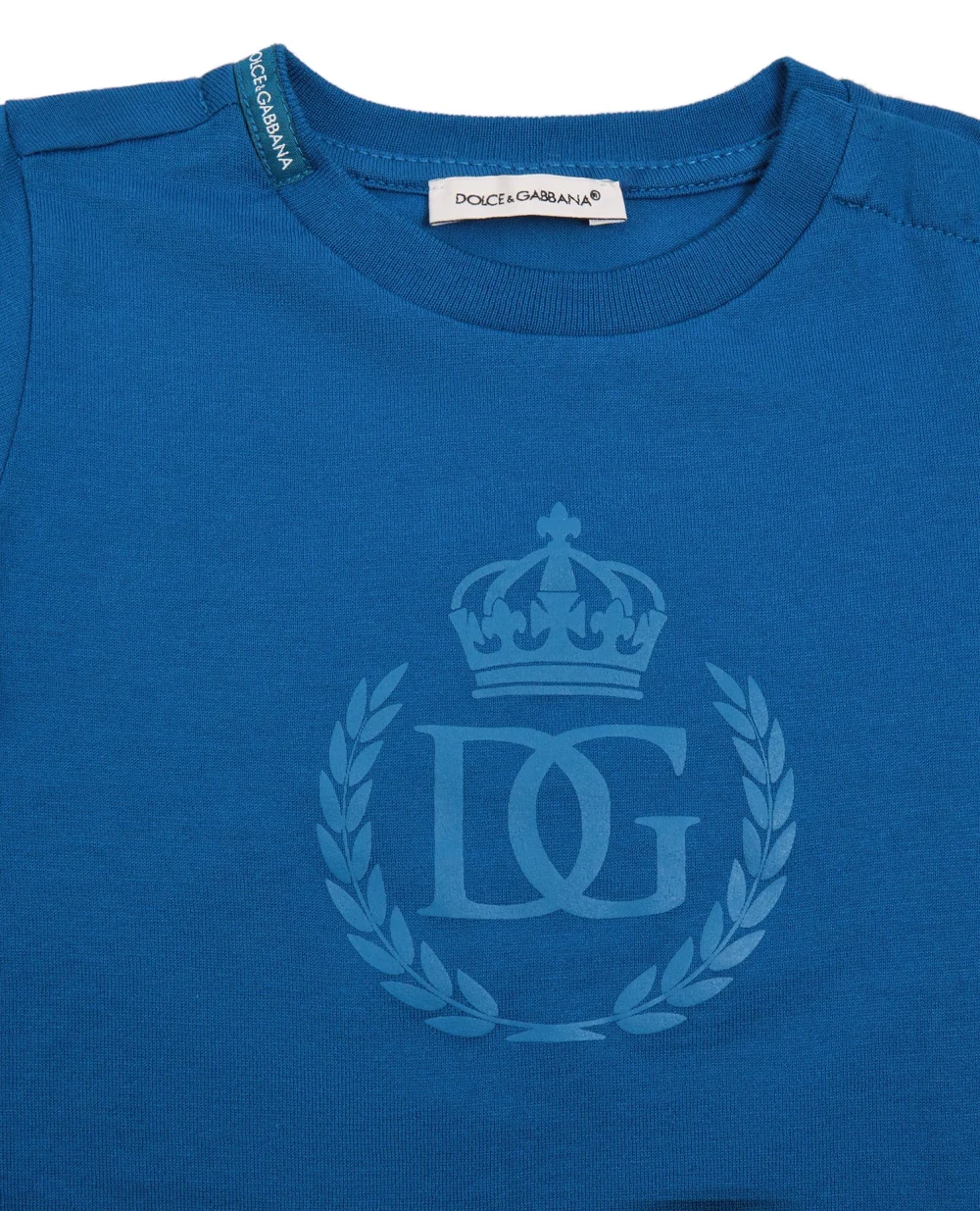 Футболка Dolce&Gabbana Kids L1JT7W-G7YFJ, синий цвет • Купить в интернет-магазине Kameron