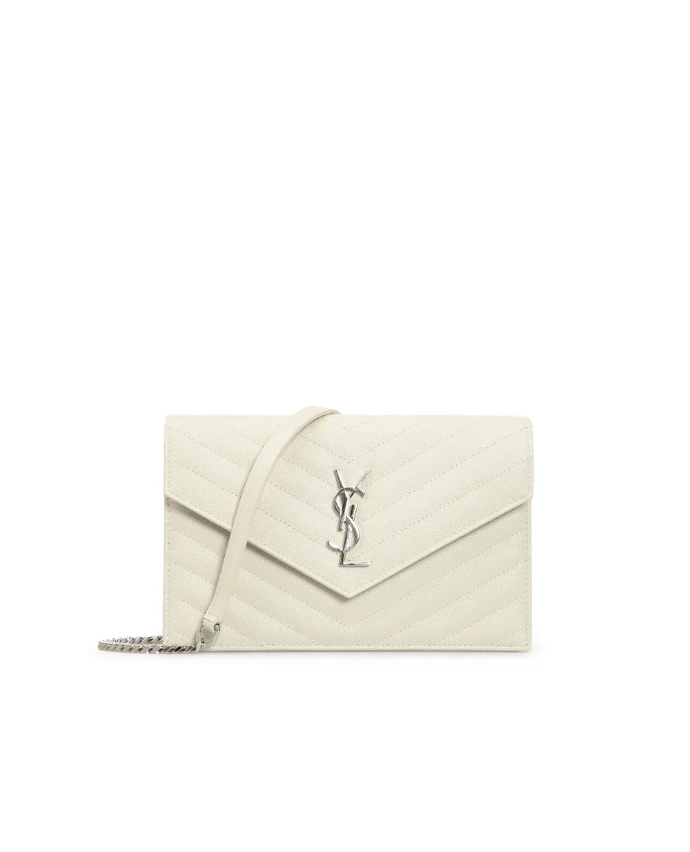 Кожаная сумка Envelope Saint Laurent 393953-BOW02-, белый цвет • Купить в интернет-магазине Kameron