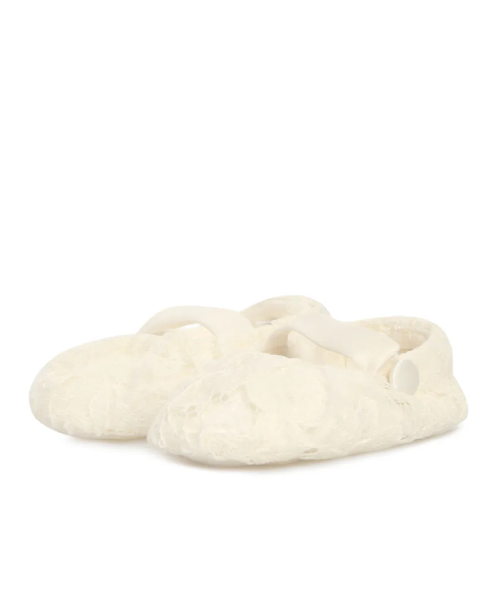 Детские жаккардовые пинетки Dolce&Gabbana Kids L0EGC1-LA086-, белый цвет • Купить в интернет-магазине Kameron