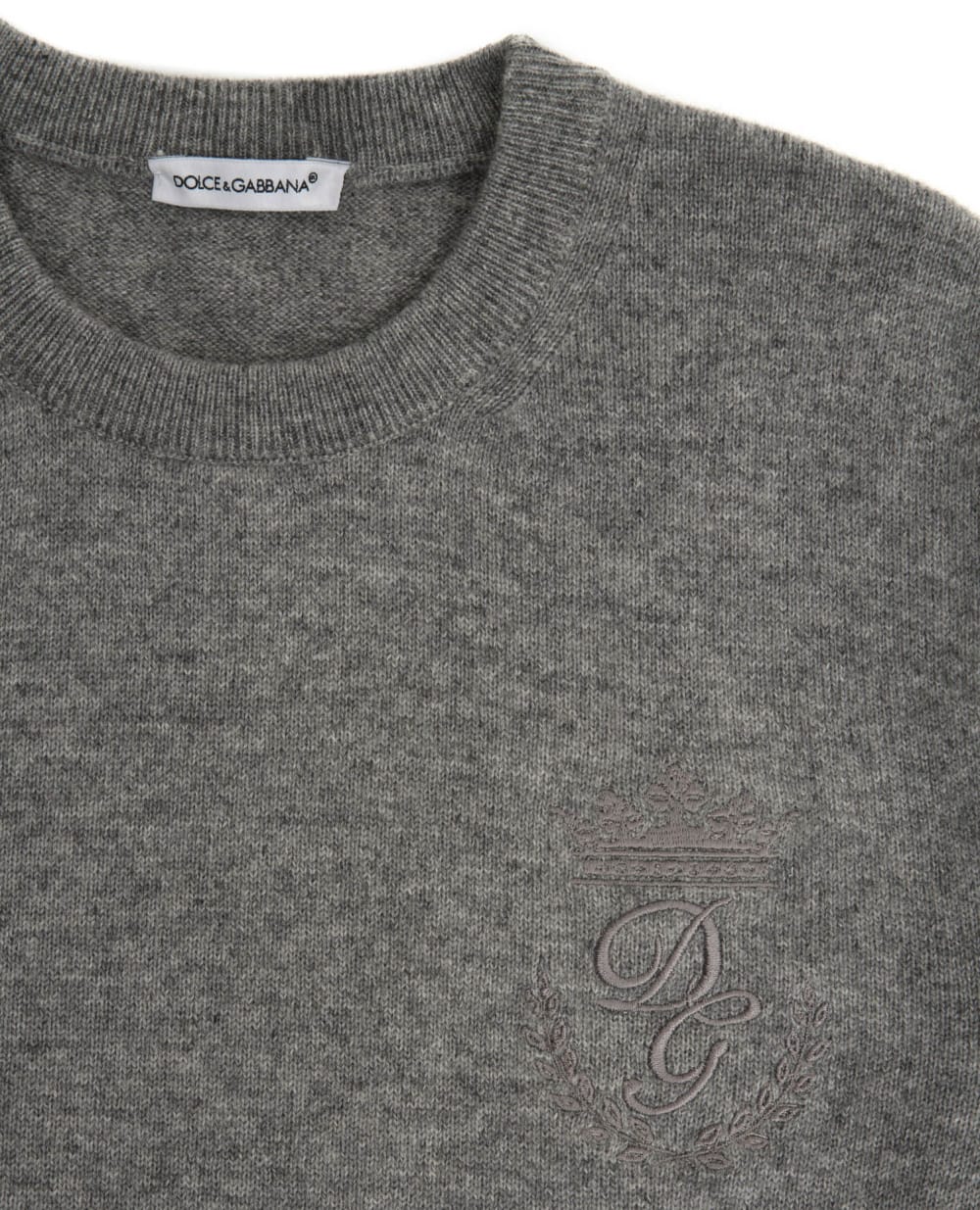 Детский кашемировый джемпер Dolce&Gabbana Kids L4KW22-JAW00-B, серый цвет • Купить в интернет-магазине Kameron