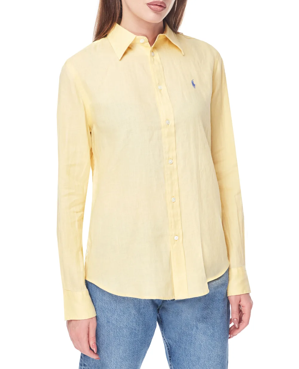 Льняная рубашка Polo Ralph Lauren 211920516004, желтый цвет • Купить в интернет-магазине Kameron