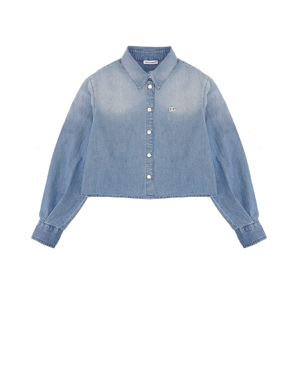 Детская джинсовая рубашка Dolce&Gabbana Kids L56S32-LDD07-S, синий цвет • Купить в интернет-магазине Kameron