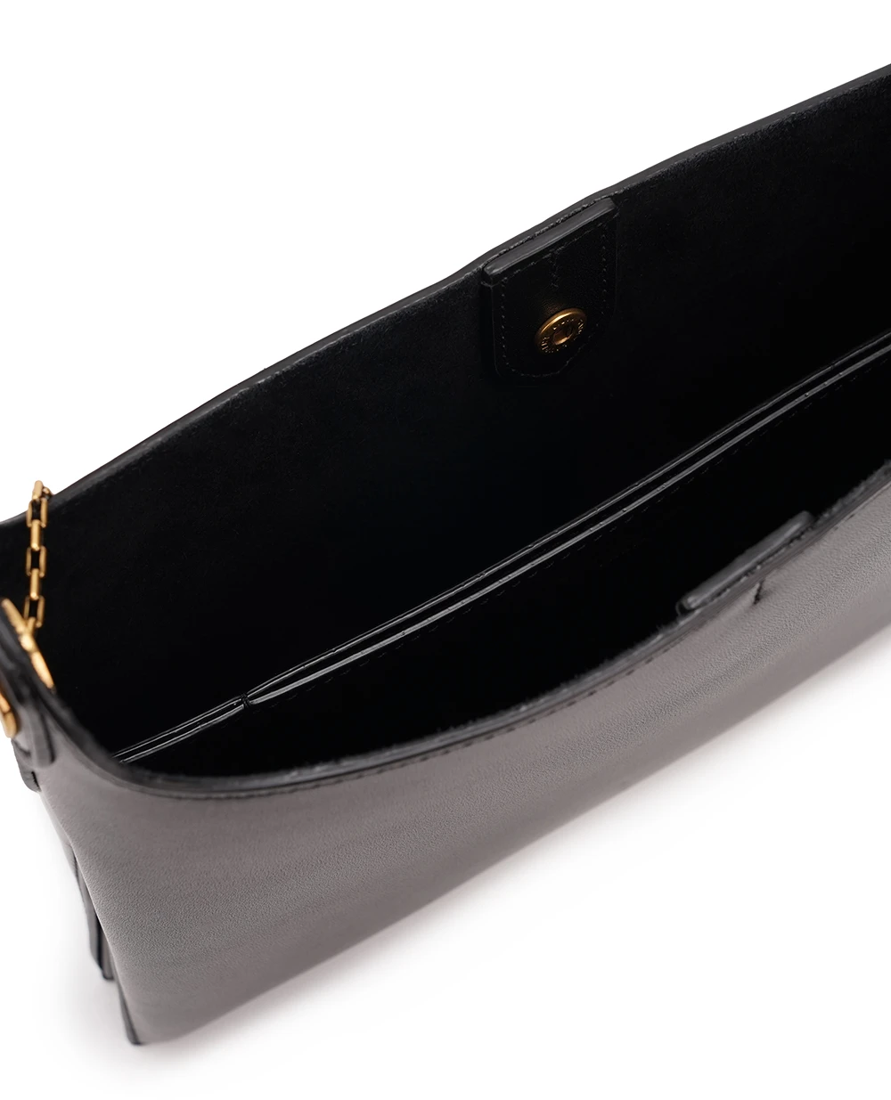 Шкіряна сумка Flat Saint Laurent 804483-AADQH, чорний колір • Купити в інтернет-магазині Kameron