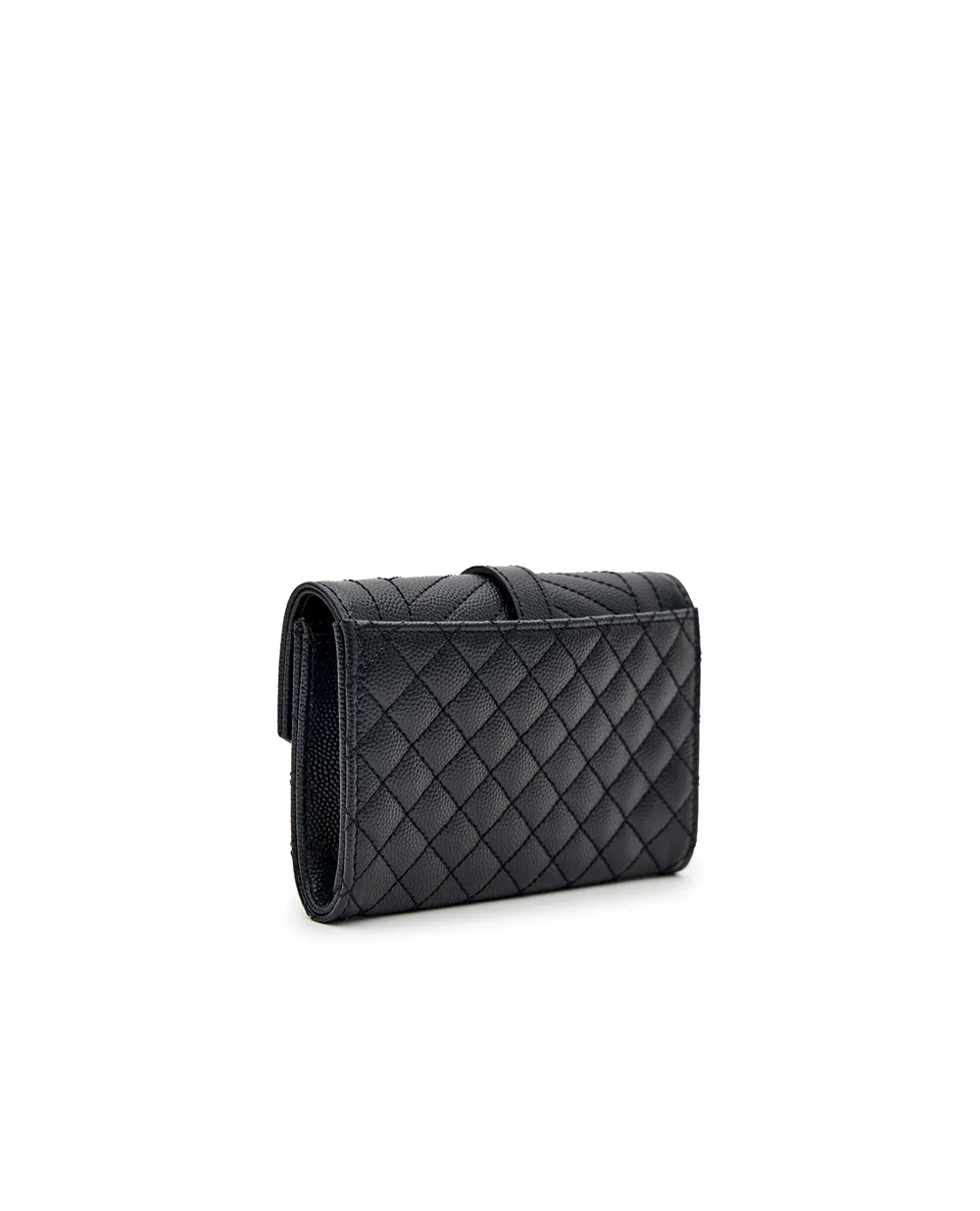 Кожаный кошелек Saint Laurent 651026-BOW91, черный цвет • Купить в интернет-магазине Kameron