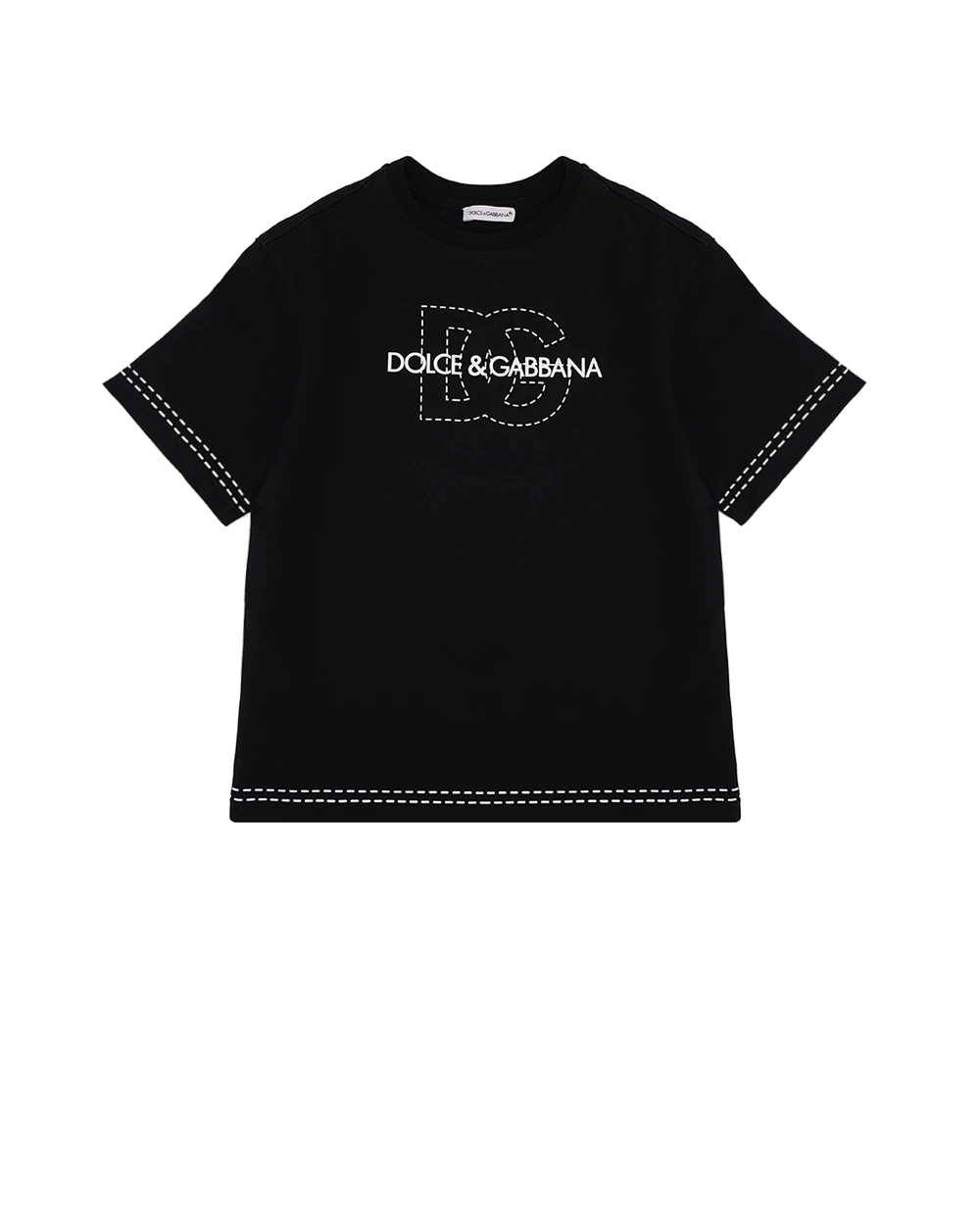 Детская футболка Dolce&Gabbana Kids L4JTHV-G7O6M-S, черный цвет • Купить в интернет-магазине Kameron
