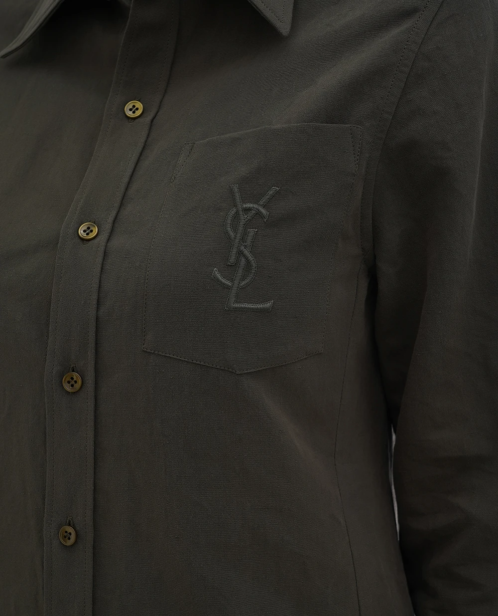Рубашка Saint Laurent 823673-Y3D50, темно-зеленый цвет • Купить в интернет-магазине Kameron