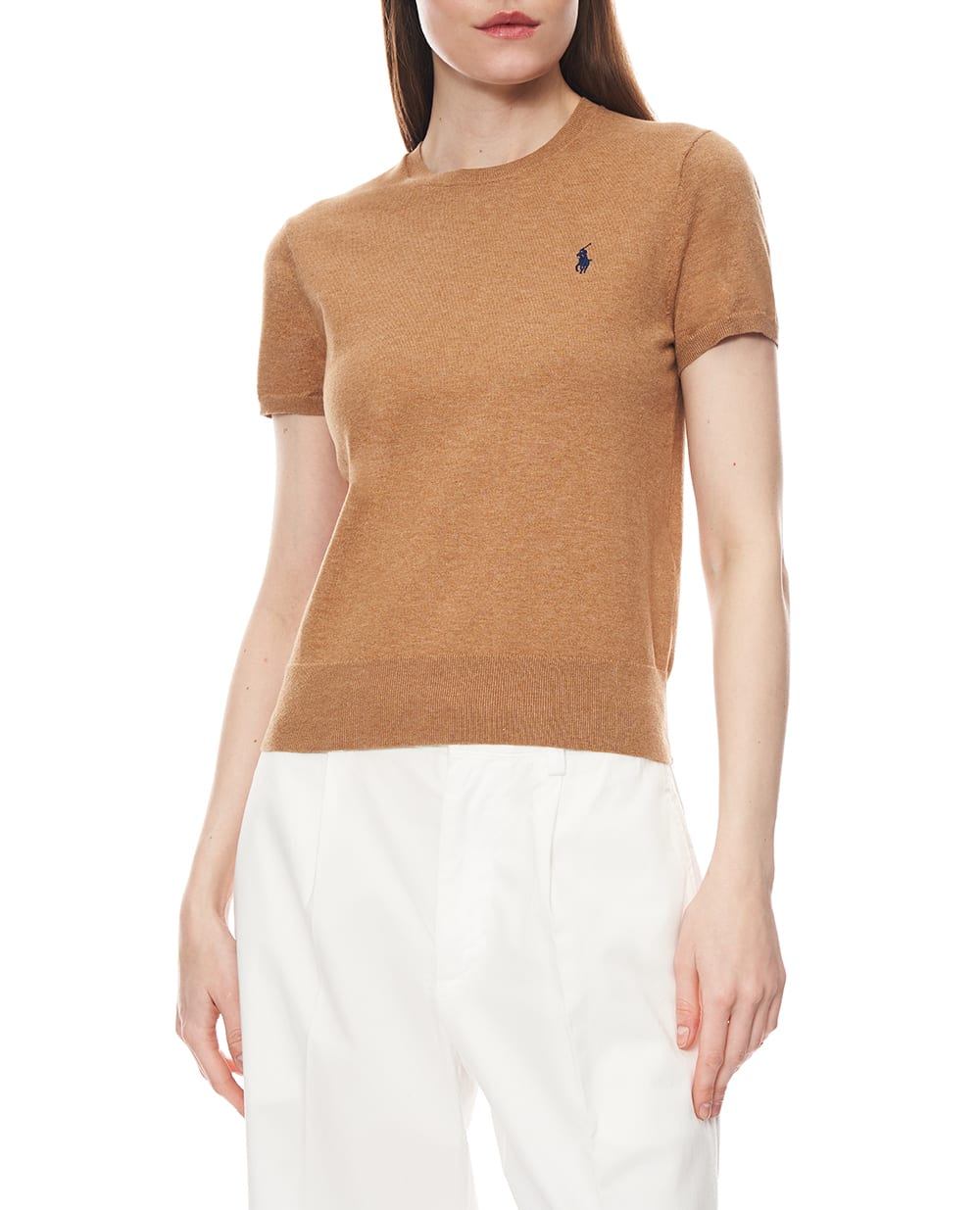 Свитер с коротким рукавом Polo Ralph Lauren 211971872007, коричневый цвет • Купить в интернет-магазине Kameron