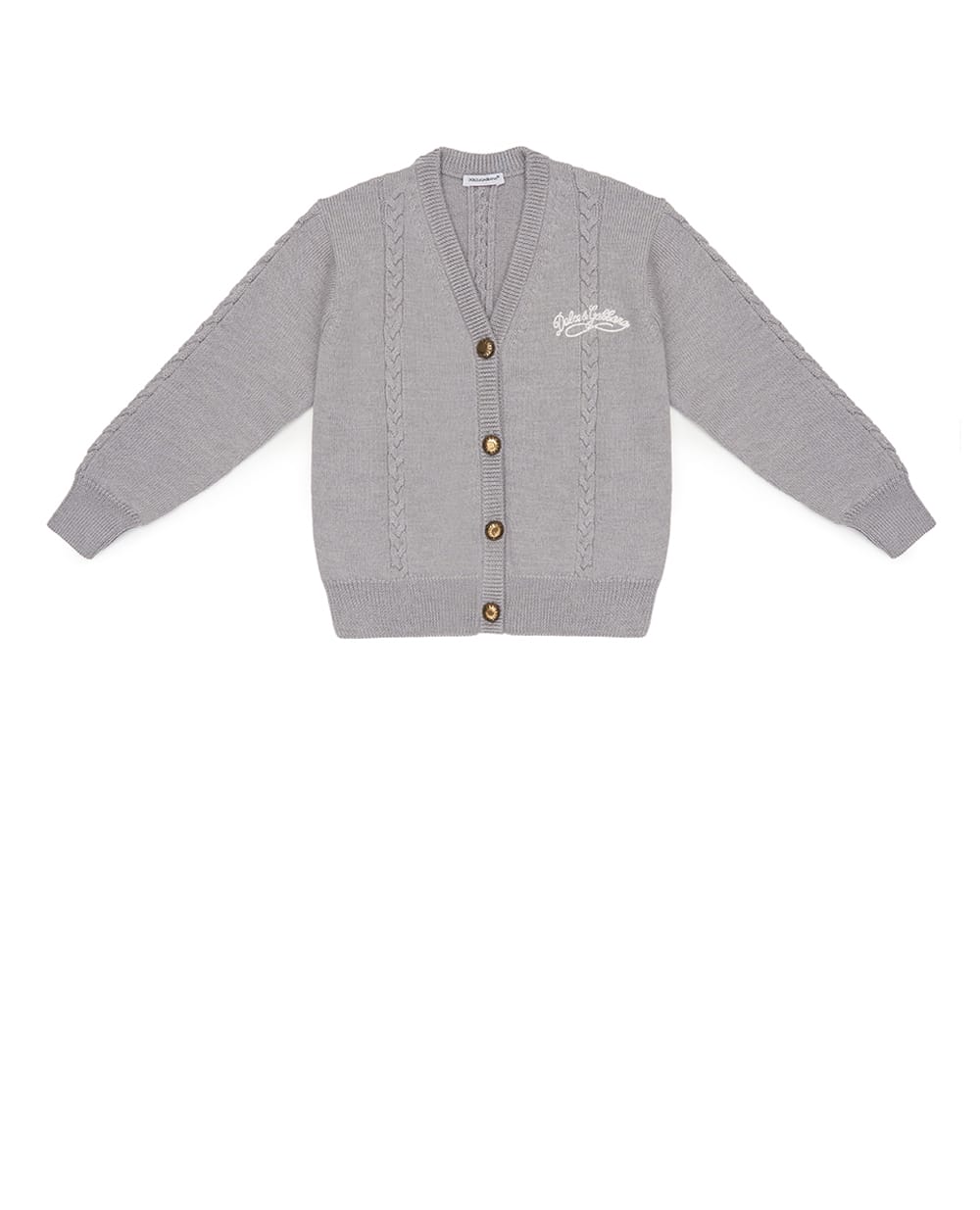 Дитячий кардиган із вовни Dolce&Gabbana Kids L5KWNB-JDVGX-B, сірий колір • Купити в інтернет-магазині Kameron