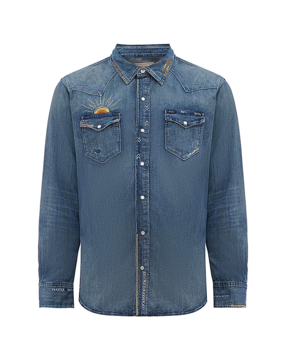 Джинсовая рубашка Polo Ralph Lauren 710963181001, синий цвет • Купить в интернет-магазине Kameron