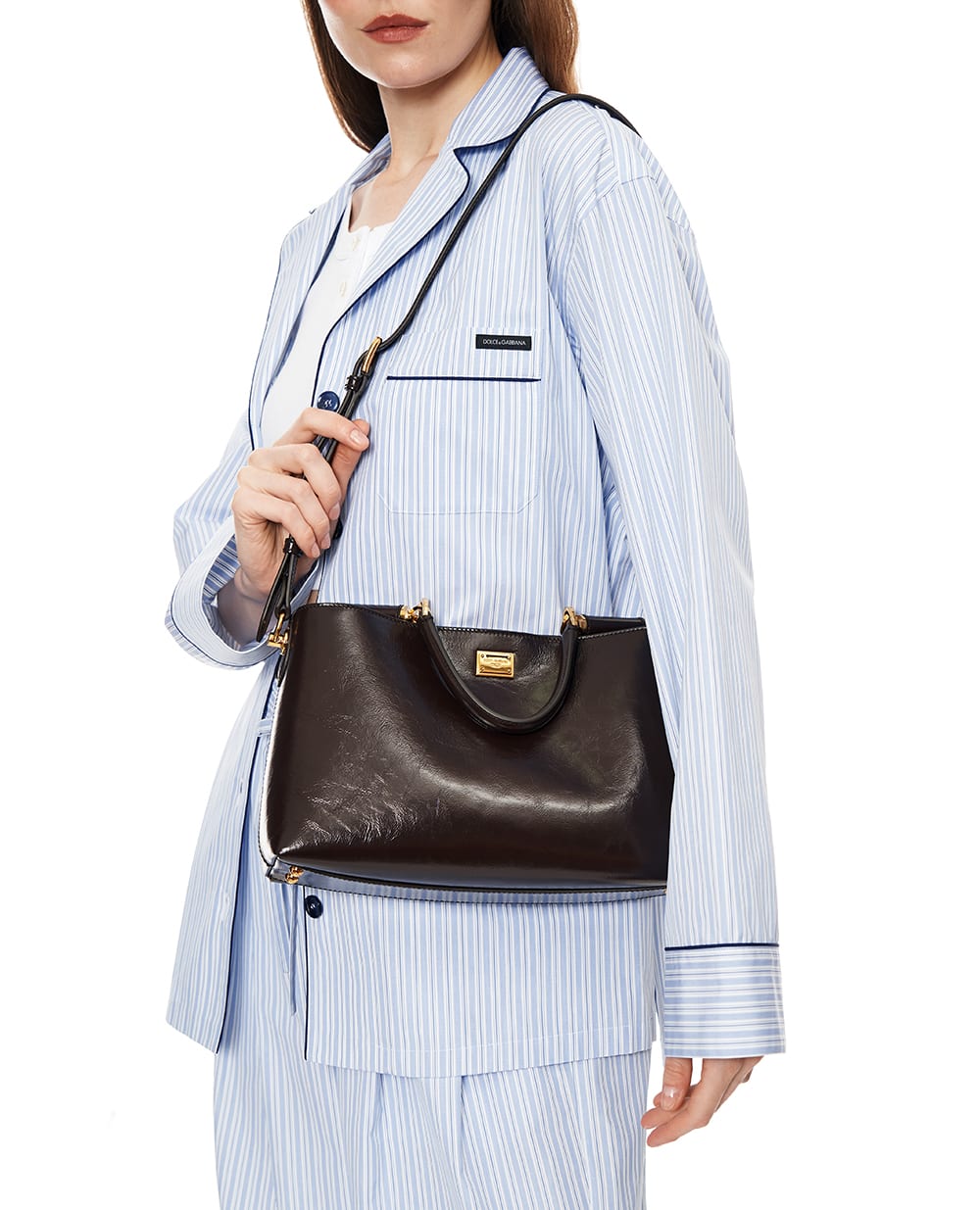 Сумка Vittoria Medium из телячьей кожи Dolce&Gabbana BB7896-AZ000, темно-коричневый цвет • Купить в интернет-магазине Kameron