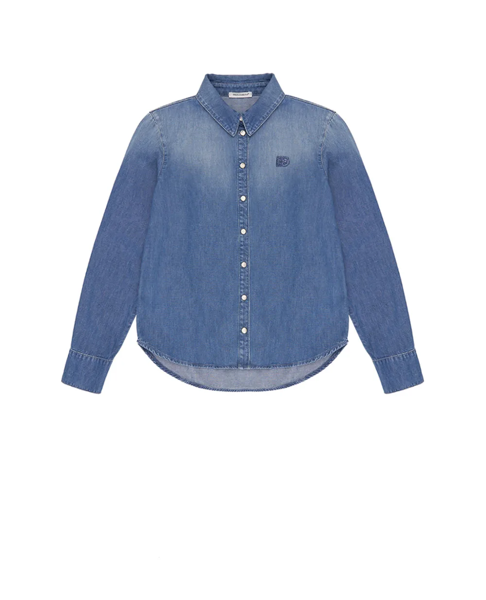 Детская джинсовая рубашка Dolce&Gabbana Kids L56S66-LDD84-S, синий цвет • Купить в интернет-магазине Kameron