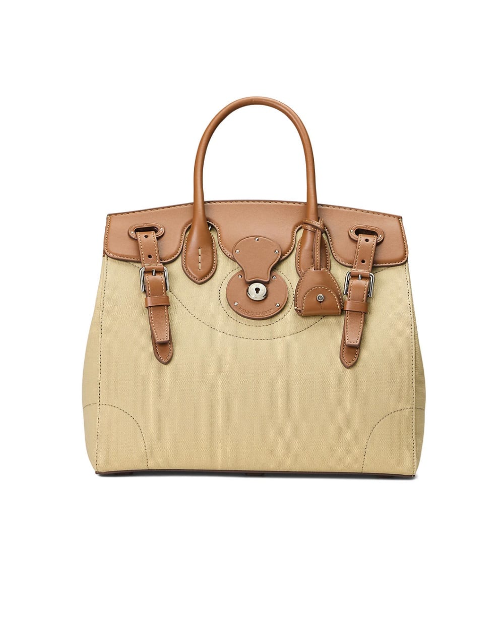 Сумка из холста и кожи Soft Ricky 33 Ralph Lauren Collection 435968259001, бежевый цвет • Купить в интернет-магазине Kameron