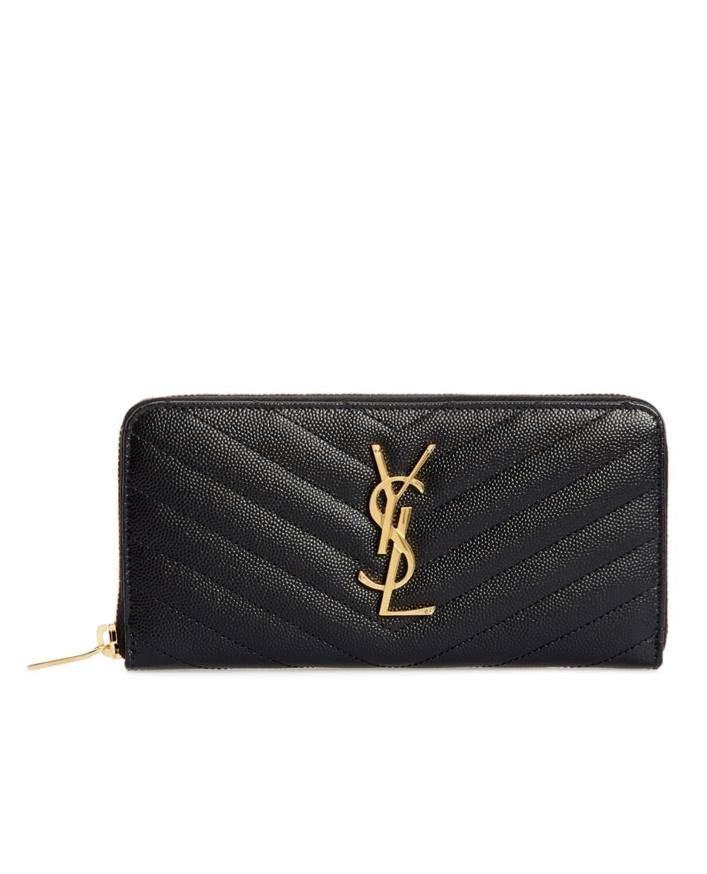 Кожаный кошелек Мonogram Saint Laurent 358094-BOW01, черный цвет • Купить в интернет-магазине Kameron