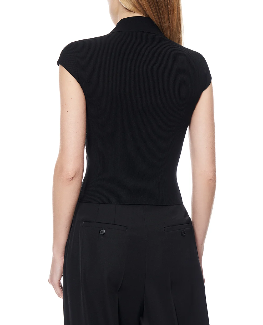 Поло трикотажное в рубчик Dolce&Gabbana FXZ41Z-JFMHG, черный цвет • Купить в интернет-магазине Kameron