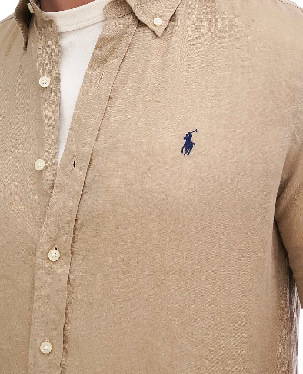 Льняная рубашка Polo Ralph Lauren 710968912003, бежевый цвет • Купить в интернет-магазине Kameron