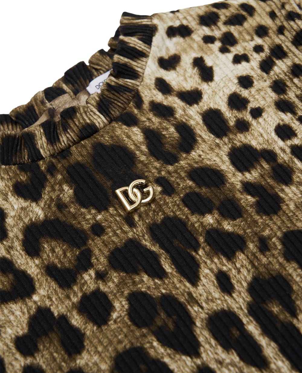 Дитячий гольф із леопардовим принтом Dolce&Gabbana Kids L5JTQC-HS7Q6-B, коричневий колір • Купити в інтернет-магазині Kameron