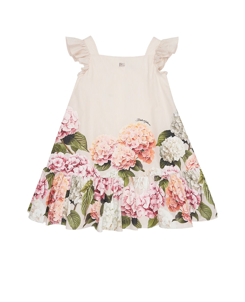 Детское платье с принтом в виде гортензий Dolce&Gabbana Kids L54DN6-FI5NR-S, разноцветный цвет • Купить в интернет-магазине Kameron