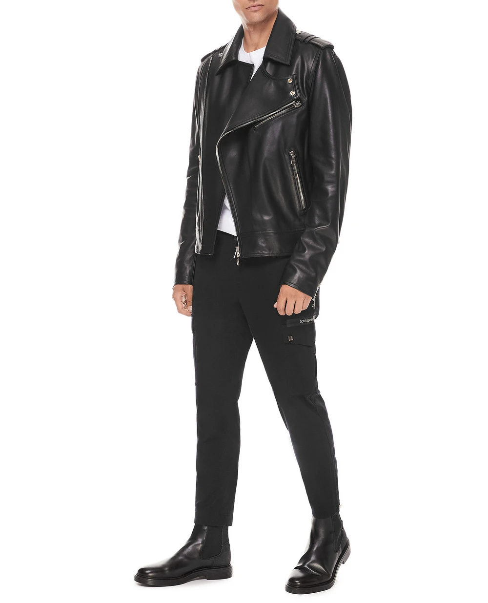 Кожаная косуха Balmain WH1TD055L115, черный цвет • Купить в интернет-магазине Kameron