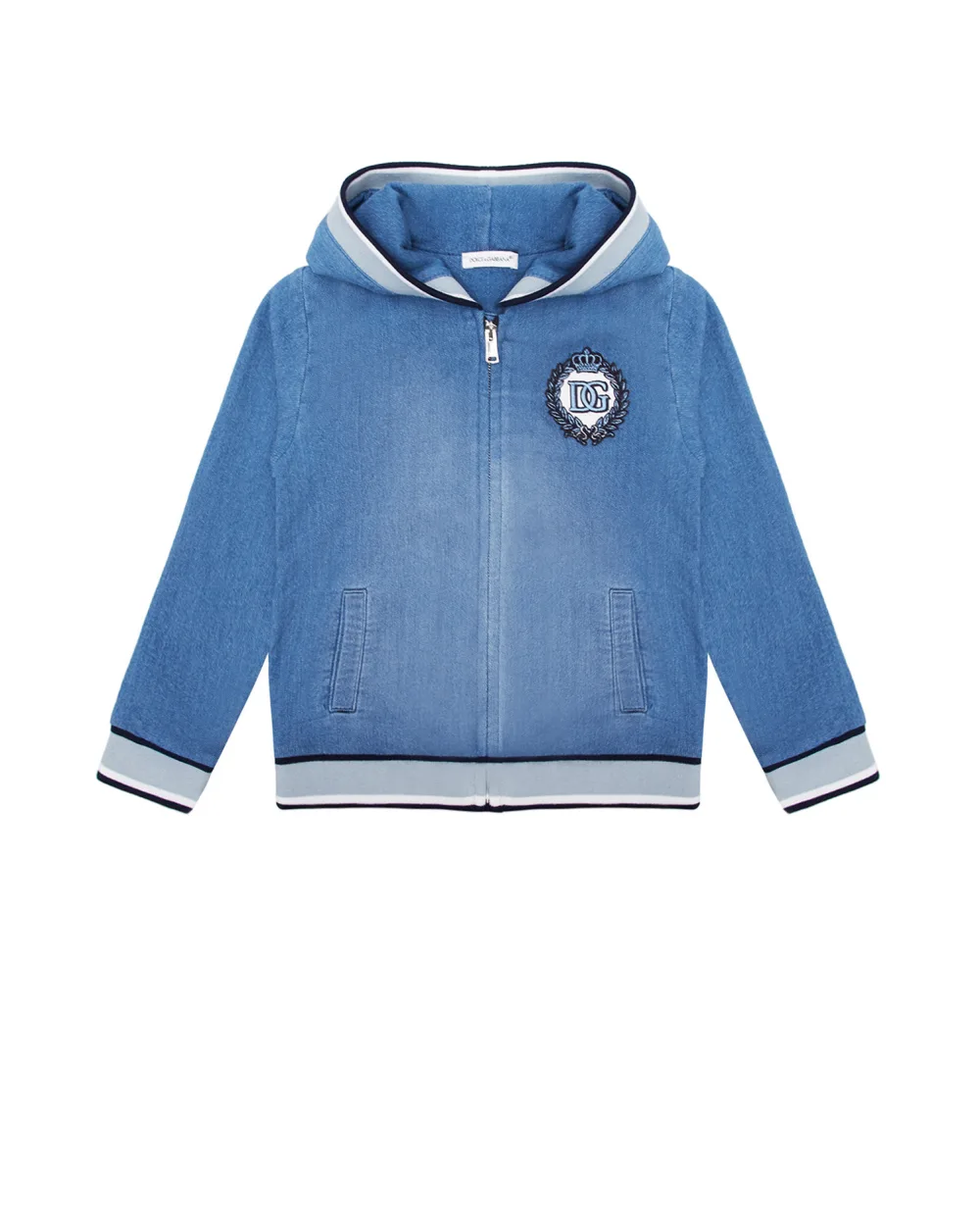 Худи Dolce&Gabbana Kids L1JW1H-G7YDZ, синий цвет • Купить в интернет-магазине Kameron