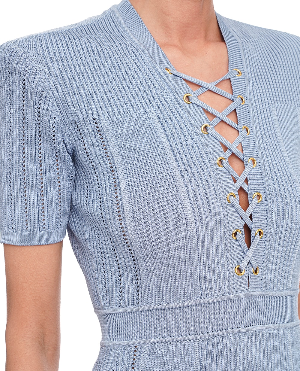 Платье Balmain CF1R6031KF24, голубой цвет • Купить в интернет-магазине Kameron