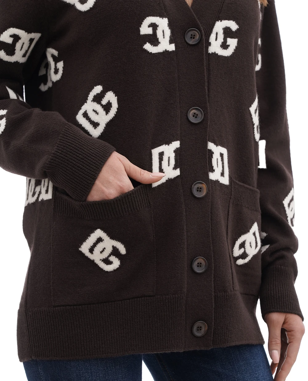Кардиган Dolce&Gabbana FXM24T-JCVO8, темно-коричневый цвет • Купить в интернет-магазине Kameron