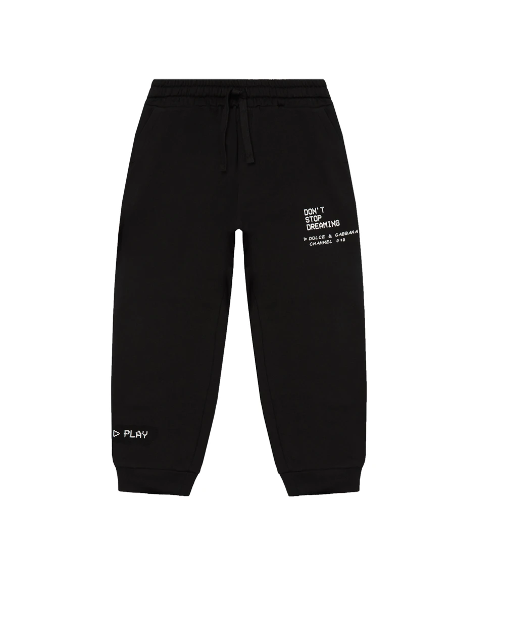 Детские спортивные брюки Dolce&Gabbana Kids L4JPDY-G7BMB-S, черный цвет • Купить в интернет-магазине Kameron