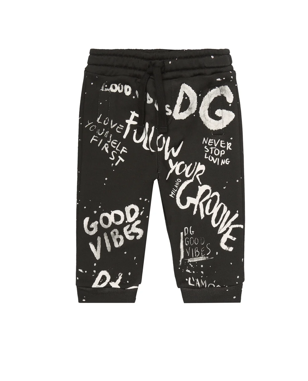 Детские спортивные брюки Dolce&Gabbana Kids L1JPT0-G7BJP, черный цвет • Купить в интернет-магазине Kameron