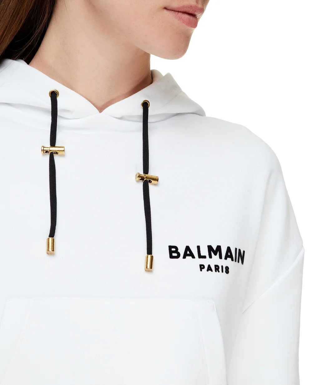 Худи Balmain UF13792I383, белый цвет • Купить в интернет-магазине Kameron