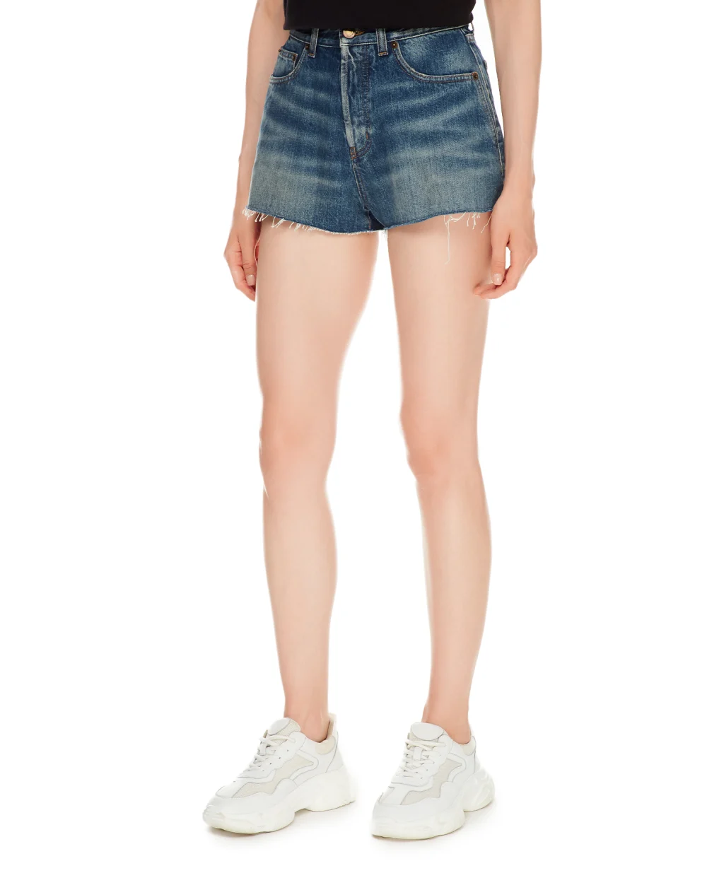 Джинсовые шорты Saint Laurent 652530-Y30AC, синий цвет • Купить в интернет-магазине Kameron