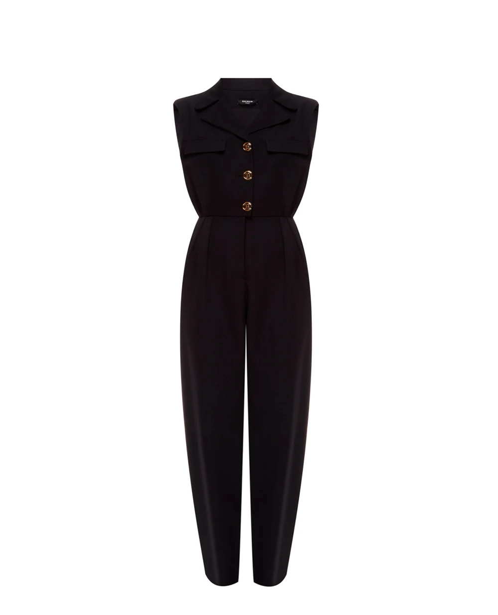 Шерстяной комбинезон Balmain XF1PW060WB05, черный цвет • Купить в интернет-магазине Kameron