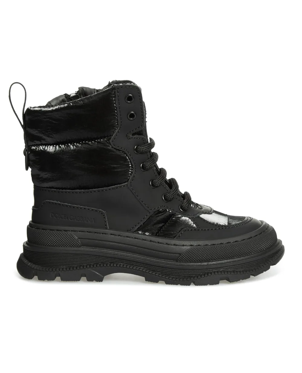 Детские кожаные ботинки Dolce&Gabbana Kids D11058-AQ367-M, черный цвет • Купить в интернет-магазине Kameron