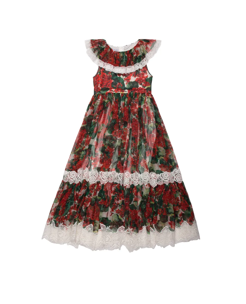 Детское шелковое платье Dolce&Gabbana Kids L51DM8-HS1ZV-B, красный цвет • Купить в интернет-магазине Kameron