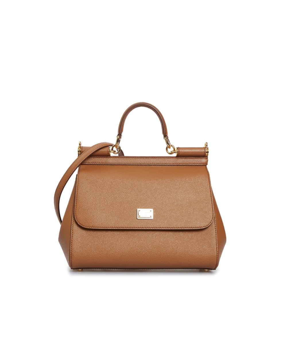 Шкіряна сумка Sicily Large Dolce&Gabbana BB6002-A1001, коричневий колір • Купити в інтернет-магазині Kameron