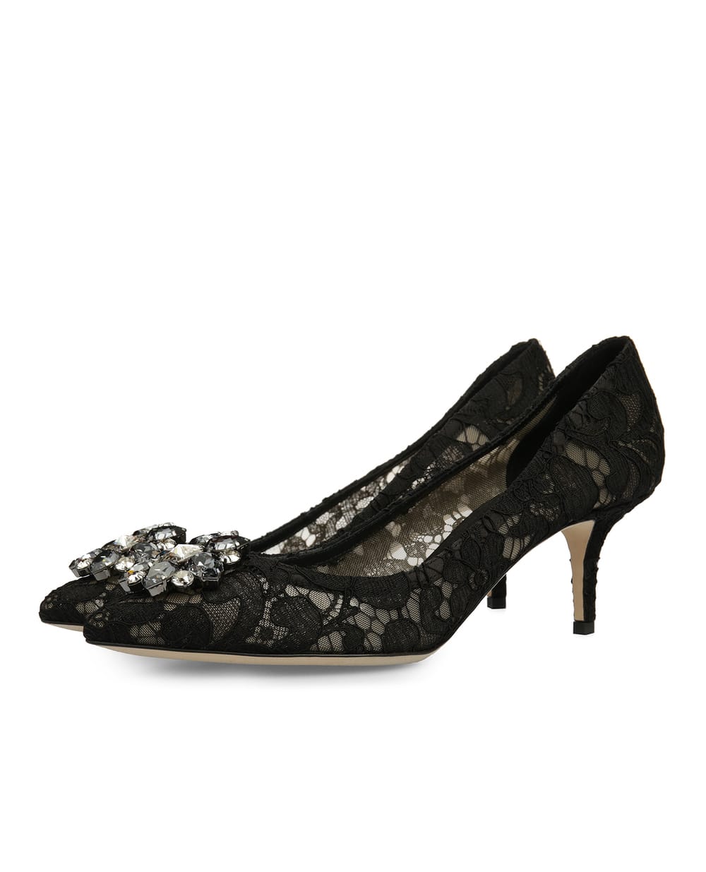 Кружевные лодочки Rainbow Lace Dolce&Gabbana CD0066-AL198, черный цвет • Купить в интернет-магазине Kameron