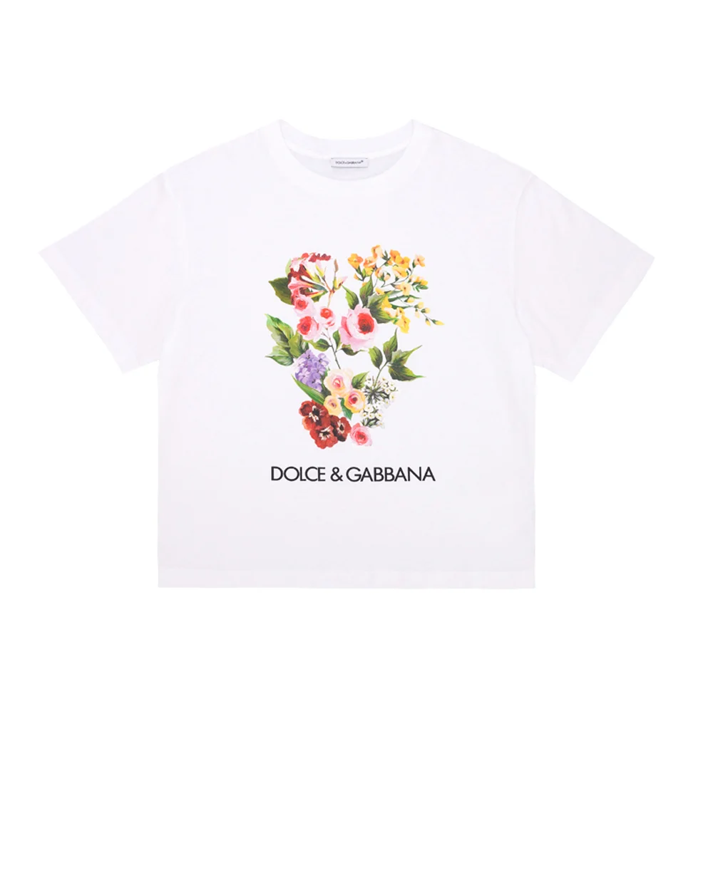 Детская футболка Dolce&Gabbana Kids L5JTHW-G7M1Y-B, белый цвет • Купить в интернет-магазине Kameron