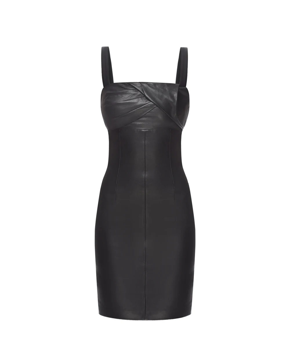 Кожаное платье Balmain VF0RB000L112, черный цвет • Купить в интернет-магазине Kameron