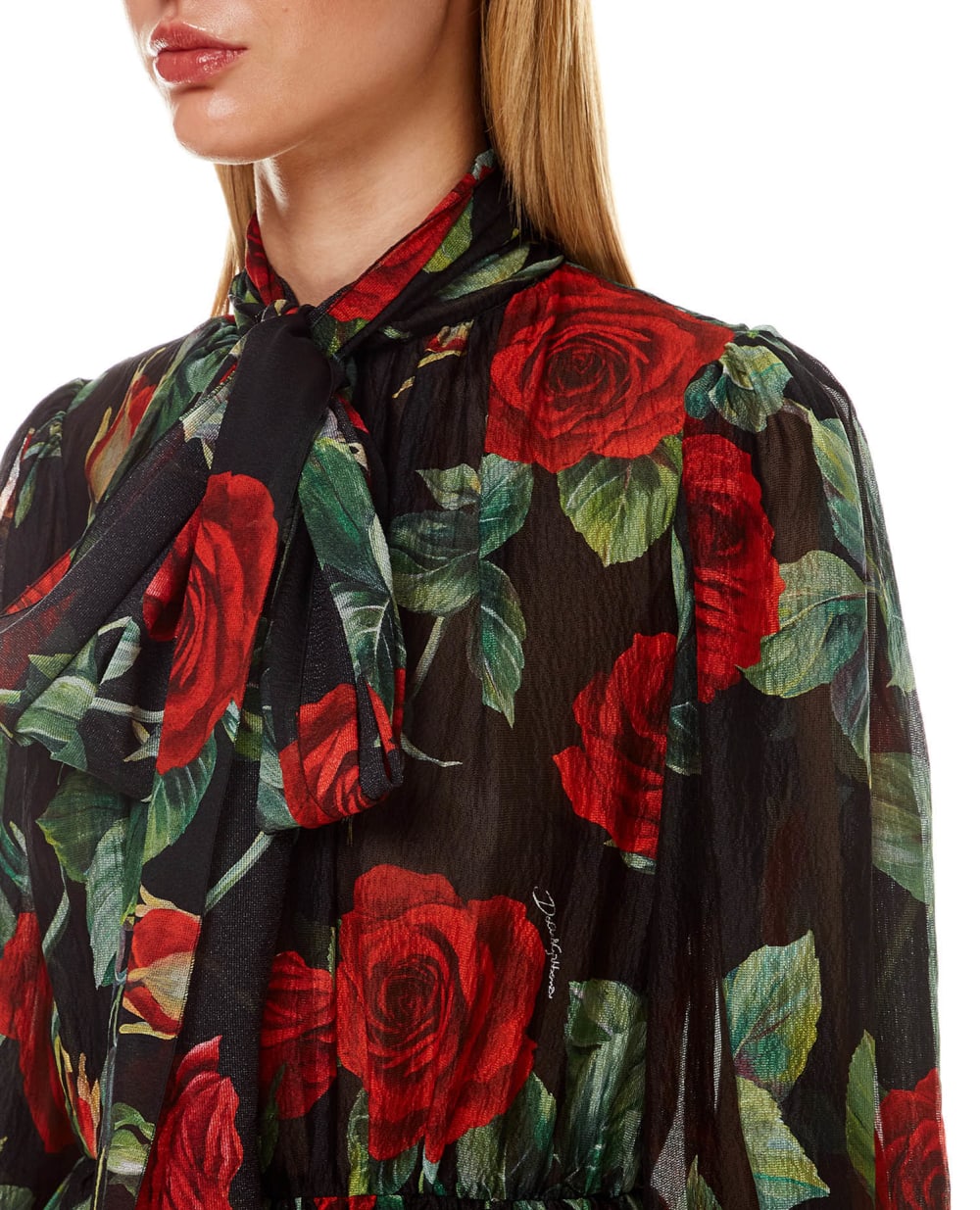 Шелковое платье Dolce&Gabbana F6R3IT-IS1JB, черный цвет • Купить в интернет-магазине Kameron