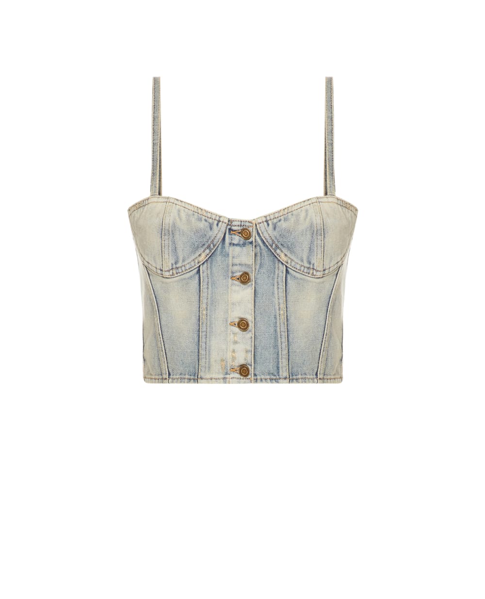Джинсовий топ Saint Laurent 695163-Y996D, блакитний колір • Купити в інтернет-магазині Kameron