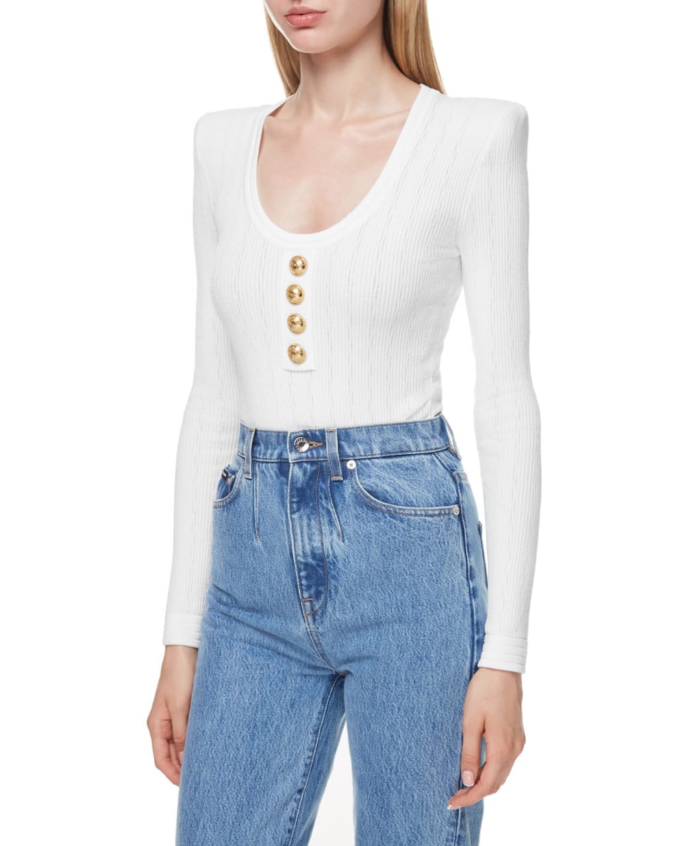 Боди Balmain WF1BG060K211, белый цвет • Купить в интернет-магазине Kameron