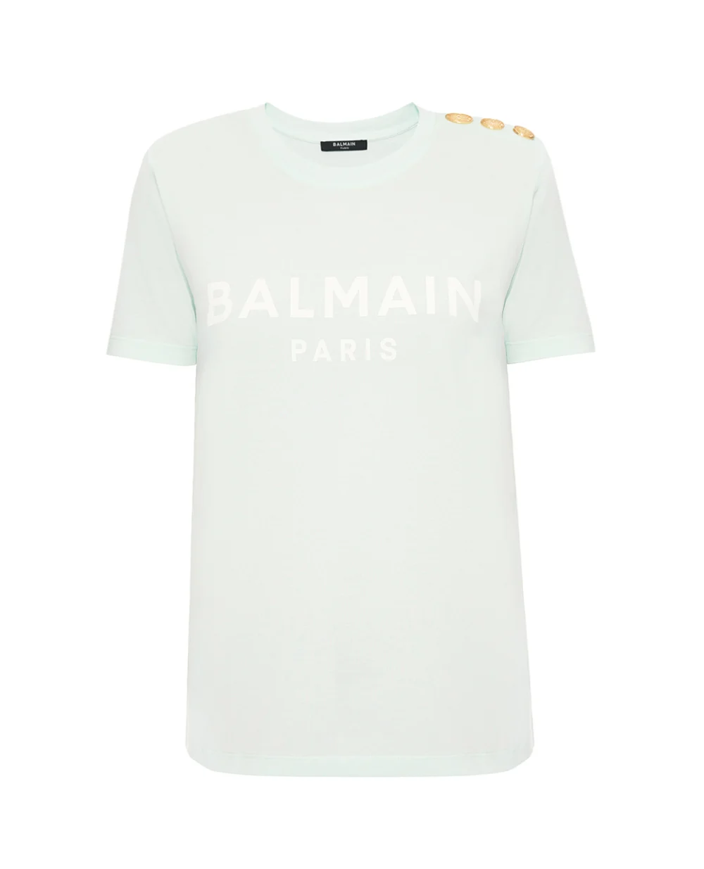 Футболка Balmain BF1EF005BB02, бірюзовий колір • Купити в інтернет-магазині Kameron