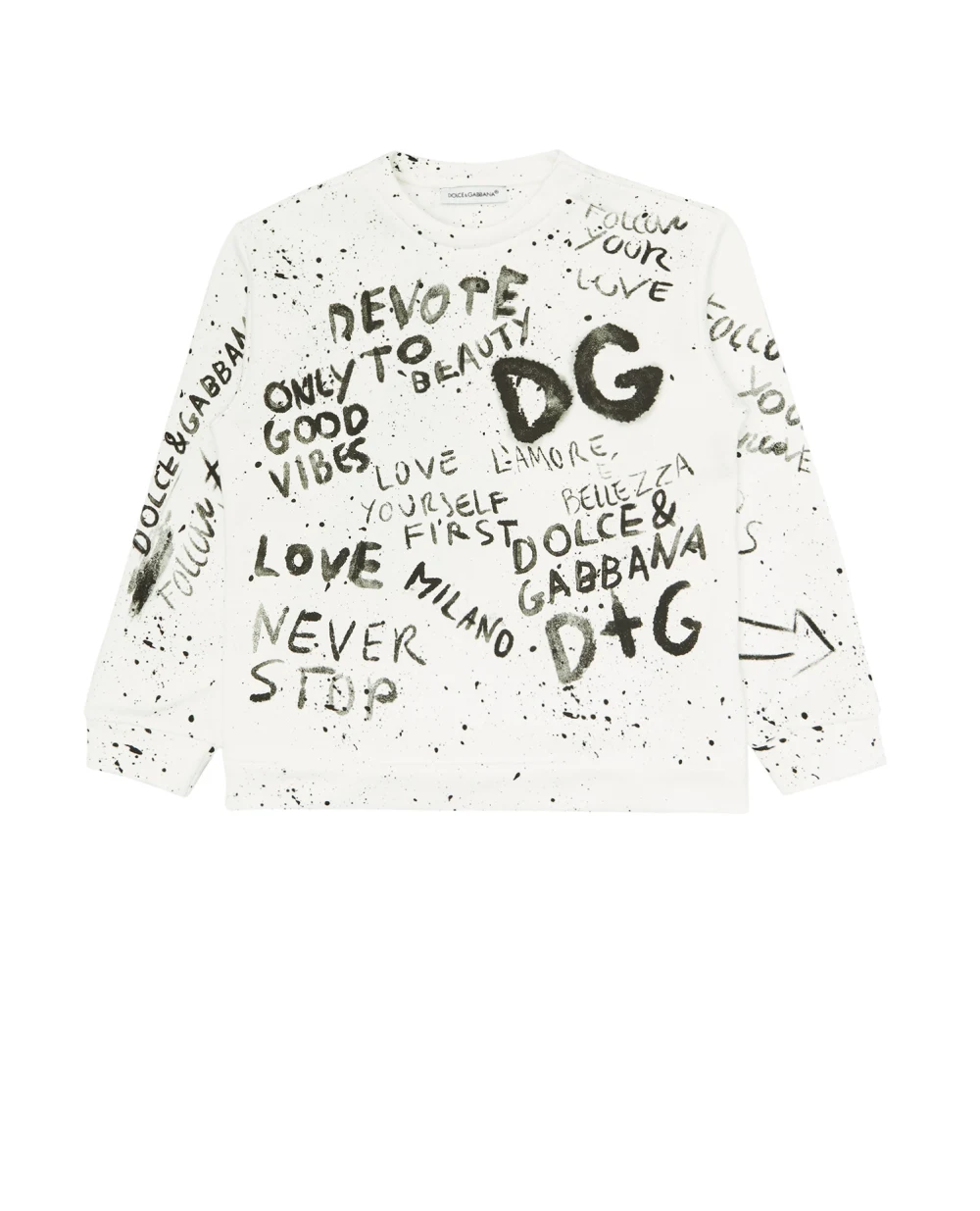 Свитшот Dolce&Gabbana Kids L1JW7O-G7BJR, белый цвет • Купить в интернет-магазине Kameron