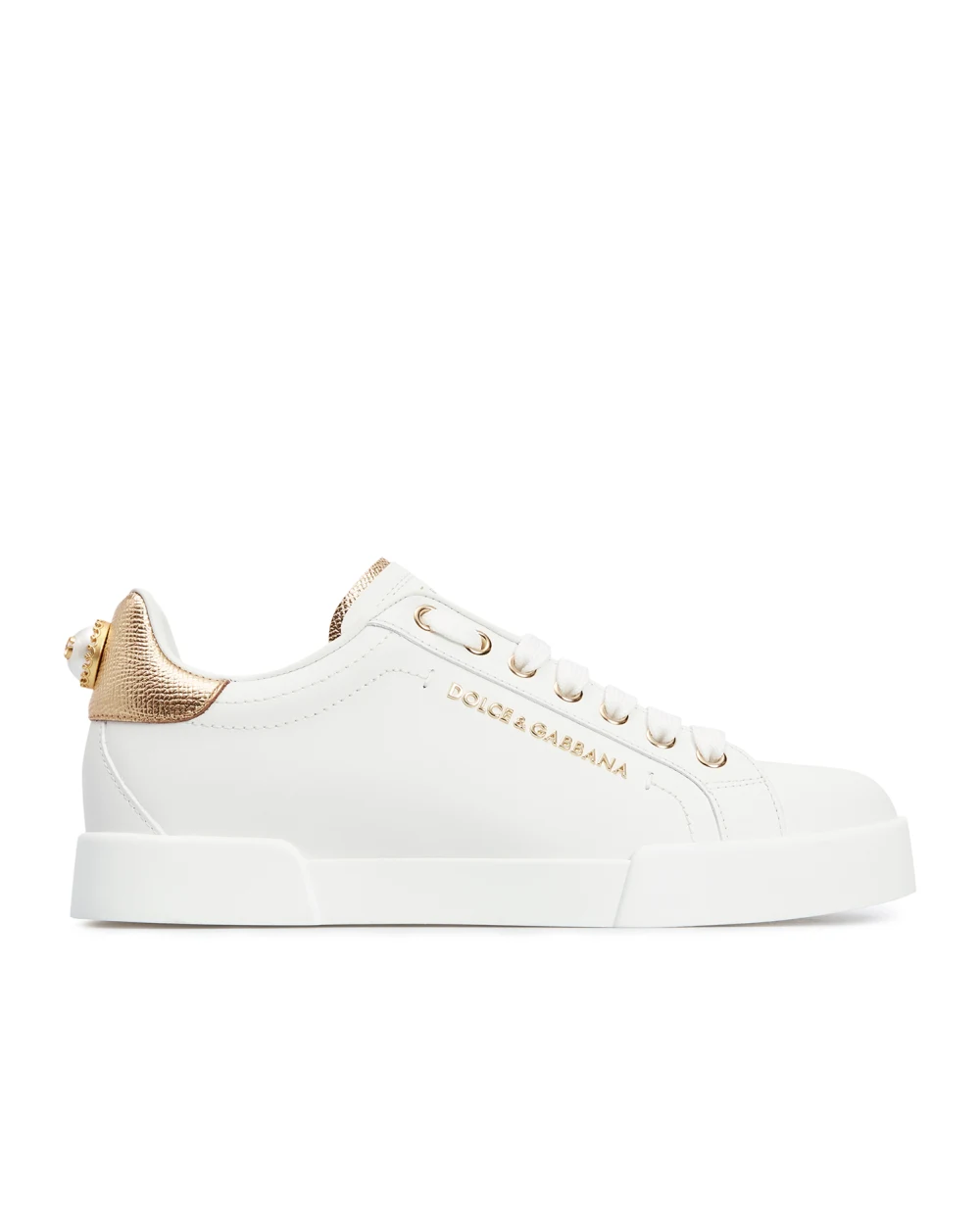 Кеды Portofino из кожи Dolce&Gabbana CK1602-AN298, белый цвет • Купить в интернет-магазине Kameron