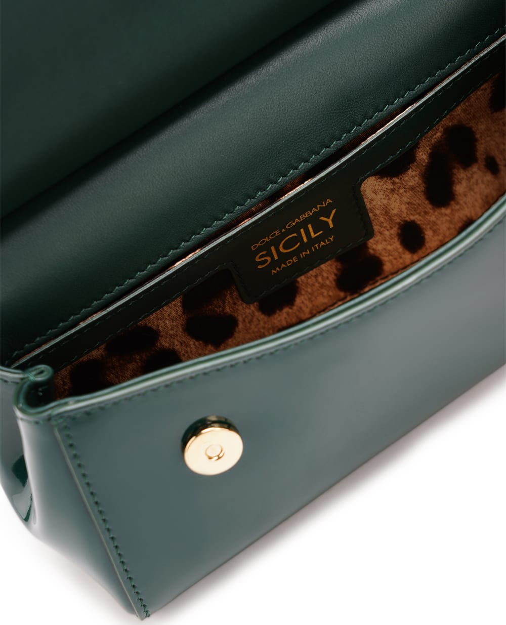 Кожаная сумка Sicily Small Dolce&Gabbana BB7116-A1471, зеленый цвет • Купить в интернет-магазине Kameron
