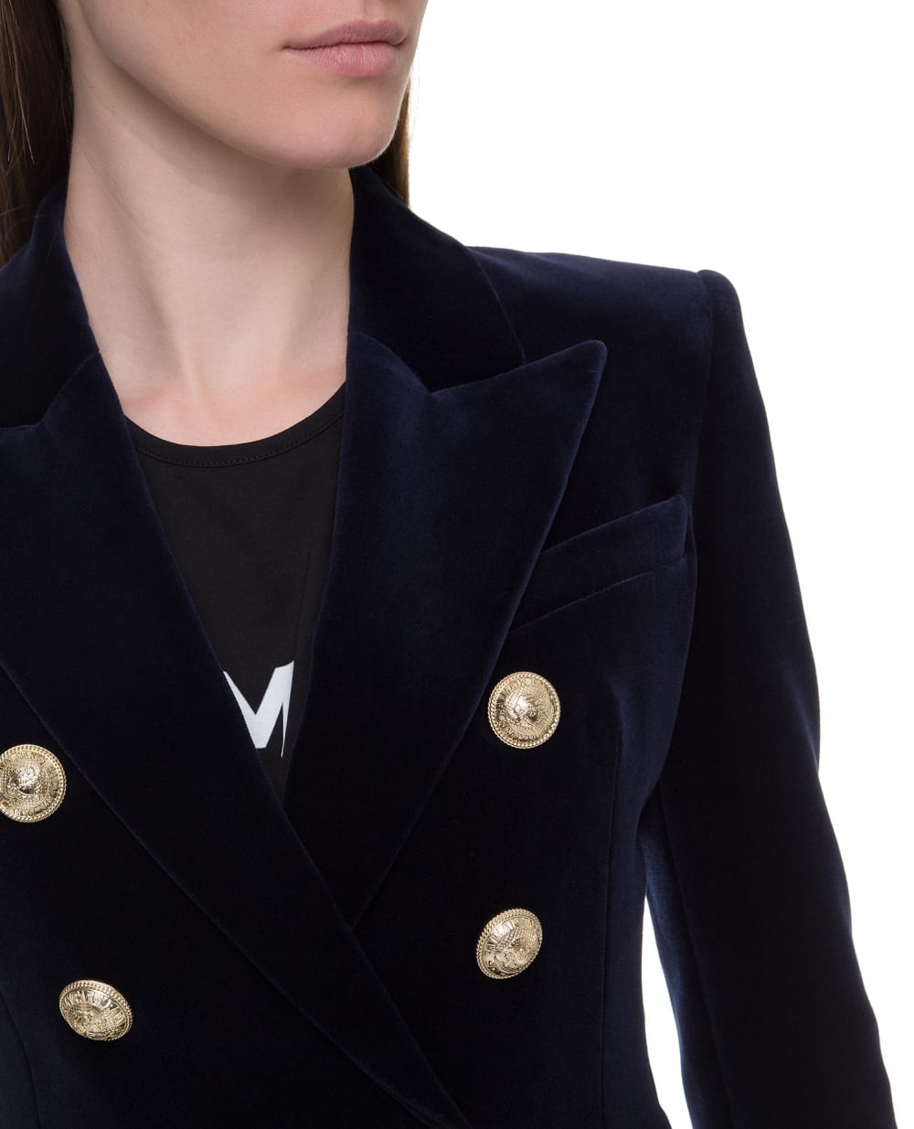 Бархатный жакет Balmain SF17180155C, темно-синий цвет • Купить в интернет-магазине Kameron