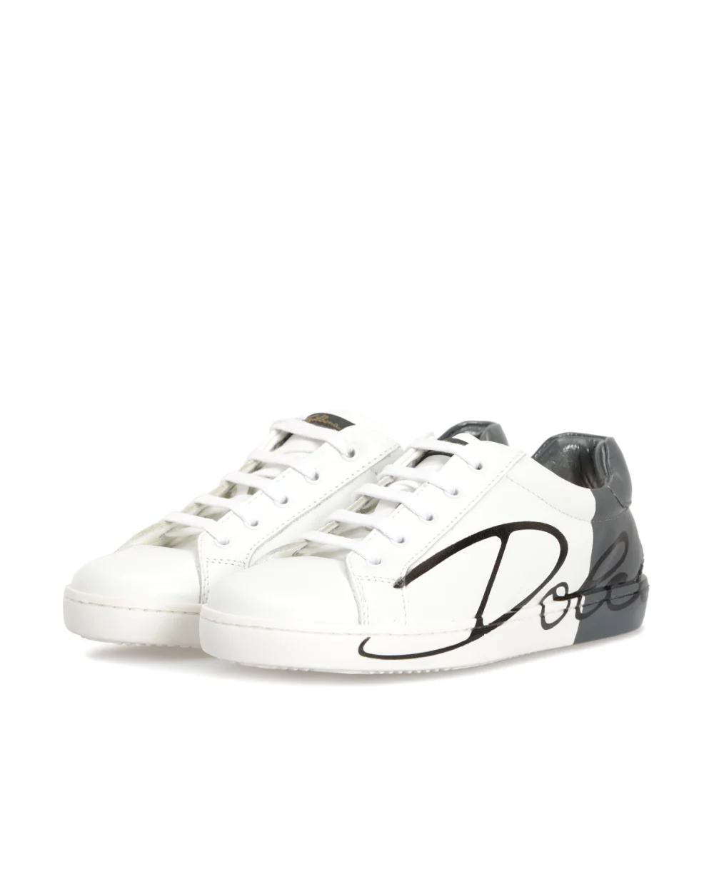 Кожаные сникеры Dolce&Gabbana Kids DA0608-AI053-M-, белый цвет • Купить в интернет-магазине Kameron