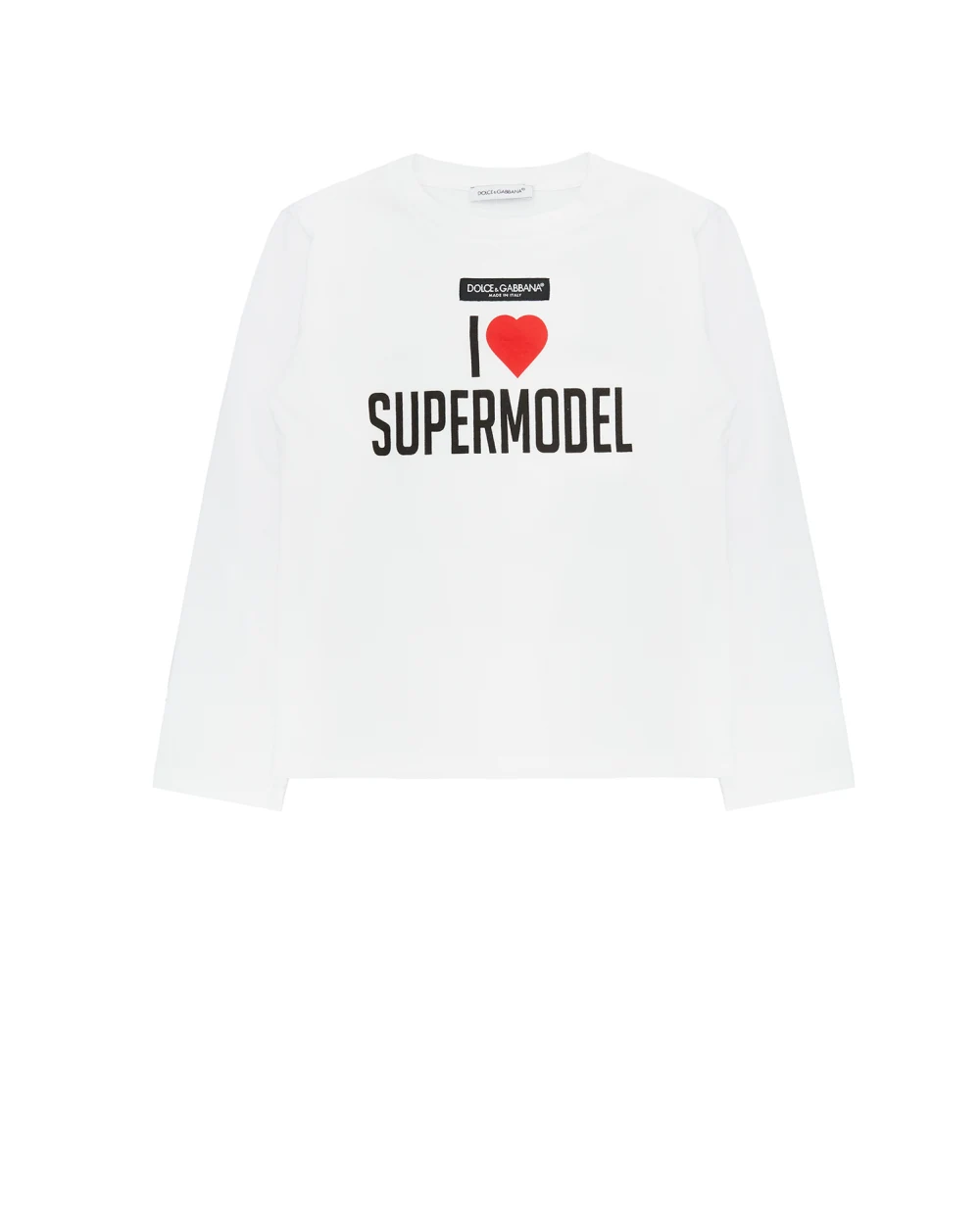 Детский лонгслив Dolce&Gabbana Kids L2JTAY-G7BHC, белый цвет • Купить в интернет-магазине Kameron