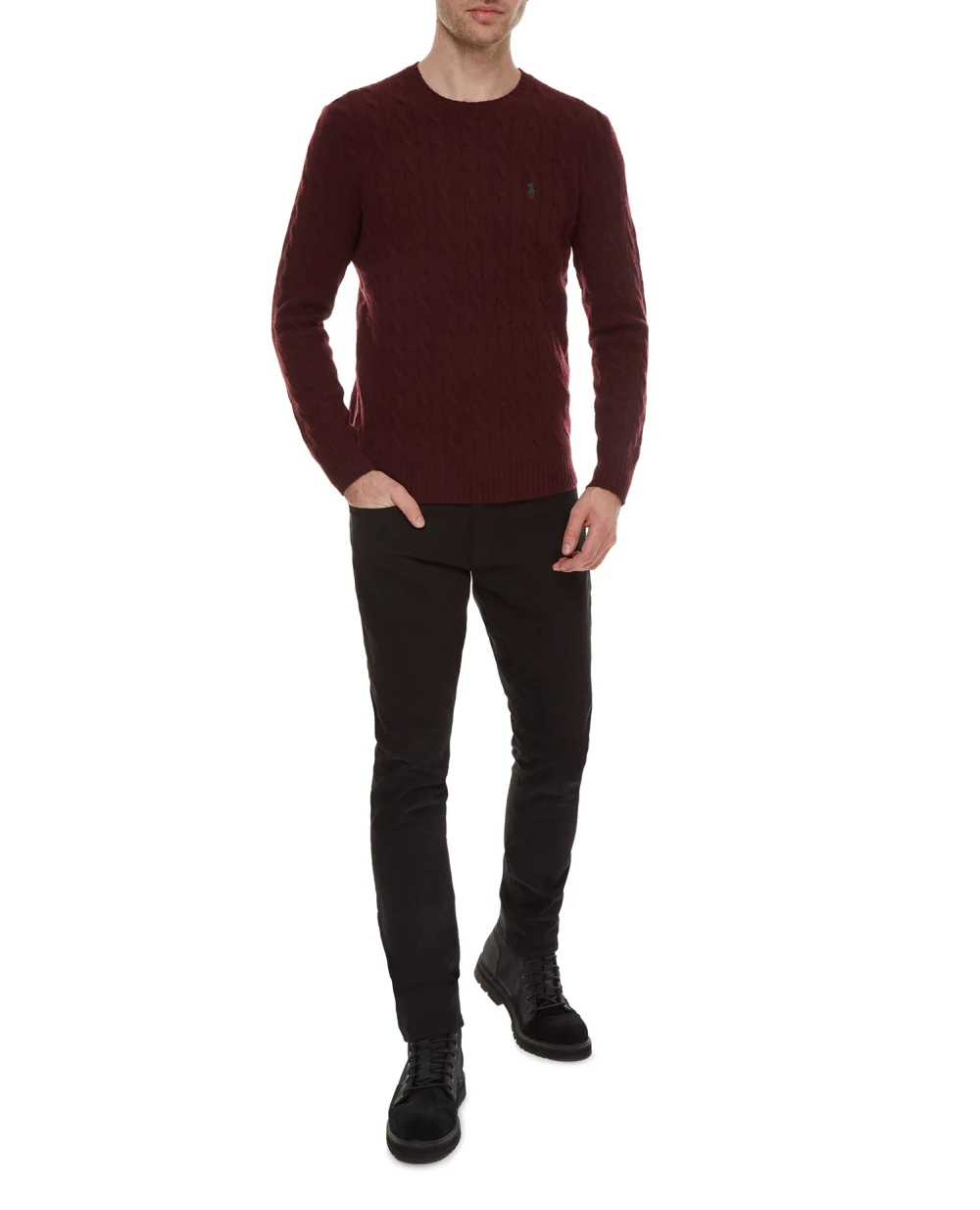 Шерстяной джемпер Polo Ralph Lauren 710719546022, бордовый цвет • Купить в интернет-магазине Kameron